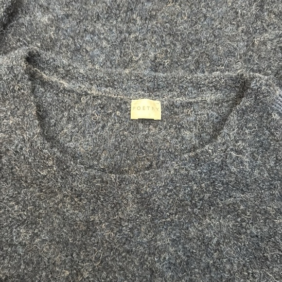 Poetry Alpaca Blend Heathered Navy Blue Bouclé Sweater, Size 6 - Picture 10 of 11